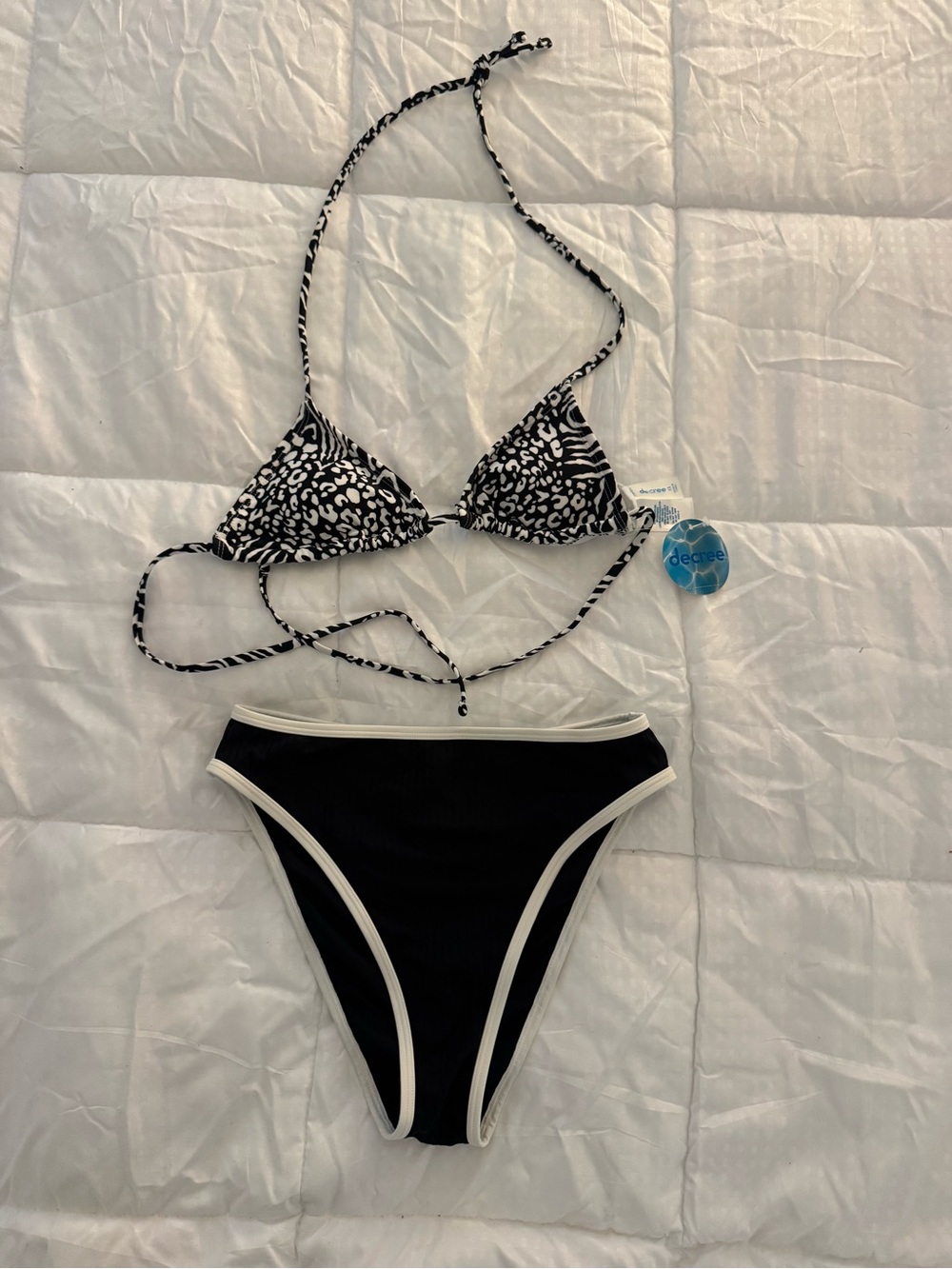 Black & White Patterned Triangle Bikini
